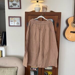 notPERFECTLINEN Brown Midi Skirt